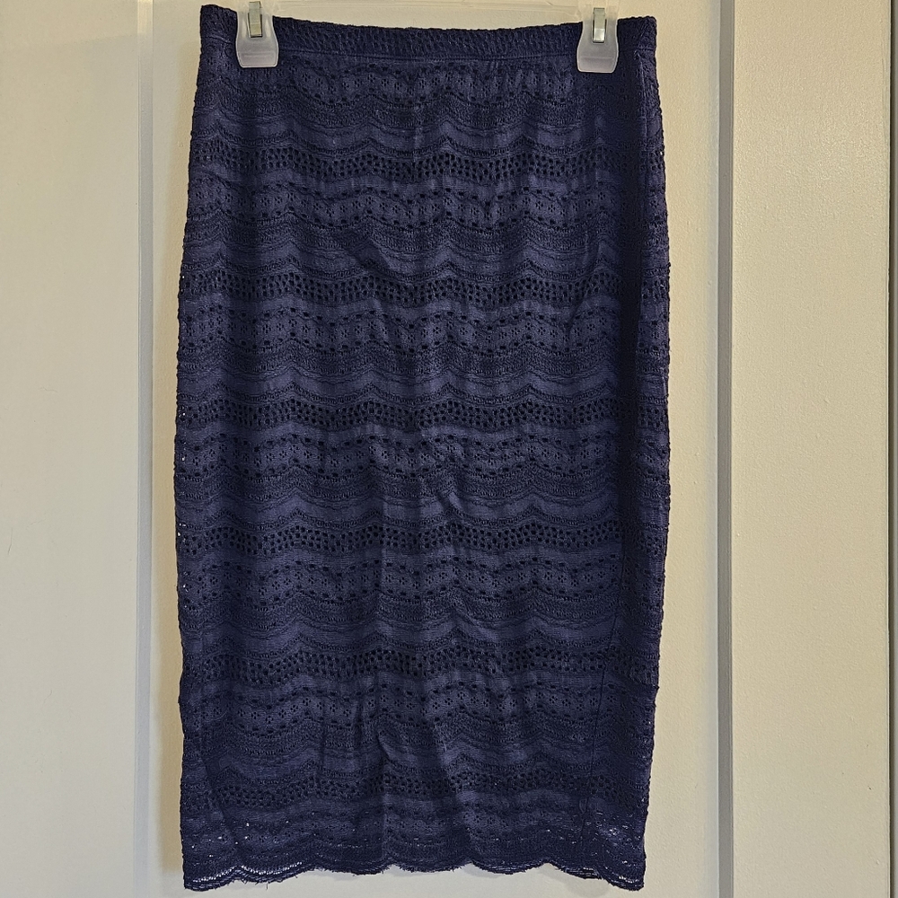 Navy Lace Skirt, size S